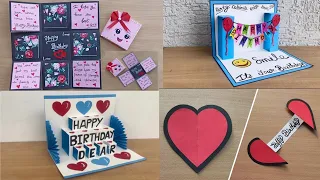 DIY - 4 Handmade Birthday Card | Easy Birthday Cards Idea