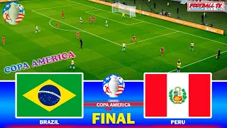 BRAZIL vs PERU - Final Copa America 2024 | Full Match All Goals | PES  Gameplay PC