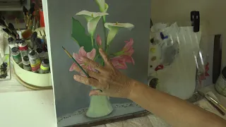 Lilies oil painting Part 6