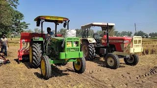 Dasmesh Super Seeder 8ft With John 5405 VS Swaraj 969.