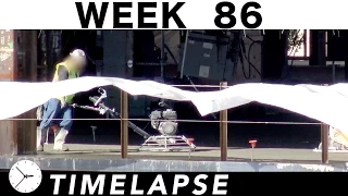 One-week construction time-lapse with 28 closeups: Ⓗ Week 86: Concrete, welders, cranes, more