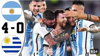 Argentina vs Uruguay,, 4-0- All goals HD & Highlight resume & goals (Least matches) HD.....