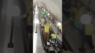 Moscow subway station after Brazil 2 x 0 Mexico - Brazilians Invade Russia #rumoaohexa