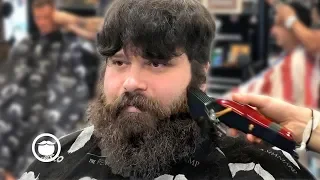 First Haircut & Beard Trim in Months Transformation | The Dapper Den Barbershop