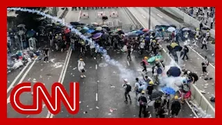 Police fire tear gas on crowds during Hong Kong protests