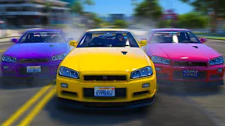 R34 Skyline Gang Takes Over In GTA 5 RP