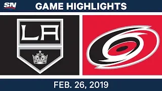 NHL Highlights | Kings vs. Hurricanes - Feb 26, 2019
