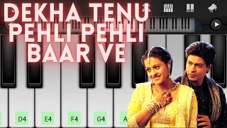 Dekha Tenu Pehli Pehli Baar Piano Cover With Lyrics || Shava Shava || K3G