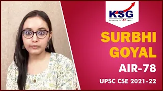 AIR 78 SURBHI GOYAL, UPSC CSE 2021-22, KSG INDIA