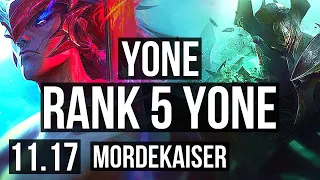 YONE vs MORDEKAISER (TOP) | Rank 5 Yone, 8/2/5, 400+ games, Dominating | EUW Challenger | v11.17