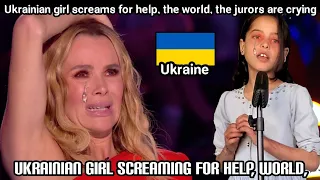 Ukrainian girl screaming, "Scientist, help us", crying for the jury and the audience