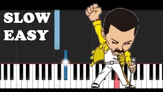 Queen - Bohemian Rhapsody (SLOW EASY PIANO TUTORIAL)