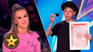 عرض لخداع سحري مذهل من طالب عمره 13 عامًا! | تجارب الأداء | BGT 2023