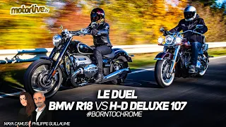 BMW R18 vs HARLEY-DAVIDSON DELUXE 107 l DUEL MOTORLIVE