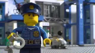 LEGO City reklama posterunku policji oraz helikoptera zwiadowczego