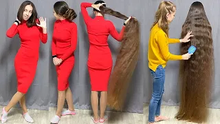 RealRapunzels | Extreme Floor Length Hair and a Red Dress (preview)