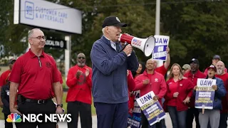 Biden makes history as he joins UAW picket line