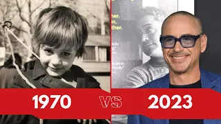 Robert Downey Jr. iconic transformation from 1970's to 2023