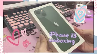 iPhone 13 unboxing  ❤️| Green 🌿| aesthetic unboxing |