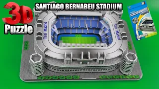 A mini copy of the SANTIAGO BERNABEU STADIUM. Putting together a 3D puzzle. Real Madrid team