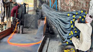 HardWorking Process How Manufacturing Iron Rod In Factory Production Skilled Workers