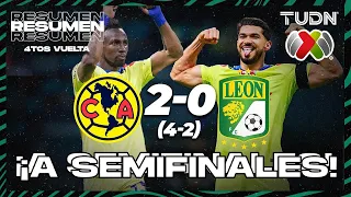 Resumen y goles | América 2 (4) -(2) 0 León | 4tos Final VUELTA - AP2023 | TUDN