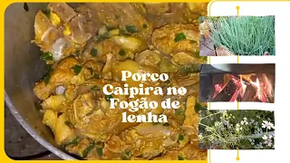 NA ROÇA É ASSIM, PORCO CAIPIRA NO FOGÃO A LENHA + MUITA FARTURA