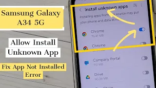 Samsung Galaxy A34 5G | Allow & Deny Install Unknown Apps Permission | Enable Unknown Sources