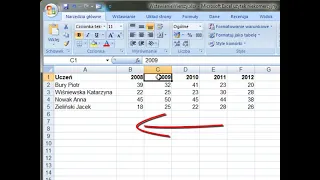 Excel i Calc. Wstawianie i usuwanie wierszy i kolumn. Informatyka klasa 6 WSiP.