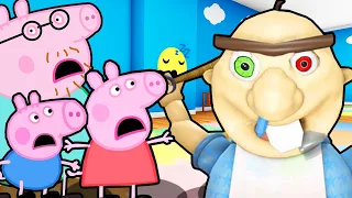 Peppa Pig and George Pig And Daddy Pig VS ESCAPE BABY BOBBY DAYCARE IN ROBLOX