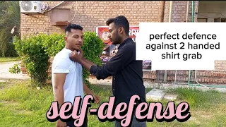 perfect defence against 2 handed shirt grab / self-defense#selfdefense #besave(part-1)