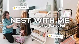 NEST WITH ME 🧺 | Bedside Nursery Cart & Postpartum Basket Setup