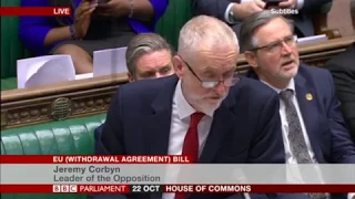 Labour Leader Jeremy Corbyn address Parliament at the EU (Withdrawal Agreement) Bill debate