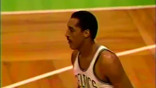 Dennis Johnson full court shot... by accident (1986)