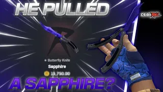 BUTTERFLY KNIFE SAPPHIRE HITS!!  PAYS 16.000$ ?!?!!? WTF ( CSGOROLL ) | ADDICTED