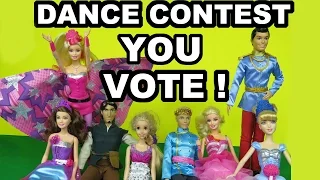Dance contest ! Barbie Princess Power Kara Super Sparkle Alexa Cinderella Rapunzel Eugene