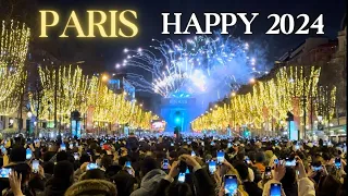 PARIS NEW YEAR 2024 - Champs-Élysées FIREWORKS - FOGOS DE ARTIFÍCIO - #fireworks #fogosdeartifício