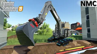 Farming Simulator 19 - NMC 320 Excavator Digging Out The Sewer