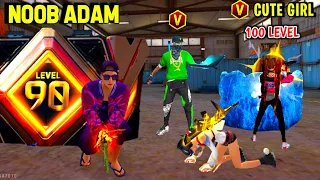 Noob Adam Teamup Challange 😎  लेकिन सामने आया 100 Level & Hip Hop In Lone Wolf ⚡ Garena Free Fire 🔥