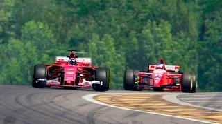 Ferrari F1 2017 vs Ferrari F1 1995 - Spa