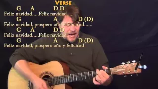 Feliz Navidad (Christmas) Strum Guitar Cover Lesson with Chords and Lyrics - G A D Bm