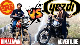 2022 YEZDI Adventure vs Royal Enfield Himalayan 🔥 Comparo Review💥 Top Speed, Mileage, Offroad Race