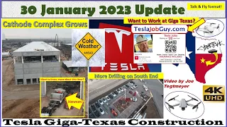 Pre-dawn Winter Storm flight & Tesla Job Referrals! 30 January 2023 Giga Texas Update (07:35AM)