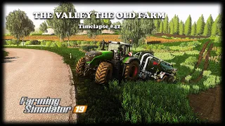 Spreadig digestate, collecting straw bales, harvesting | The Valey The Old Farm | FS19 Timelapse #42