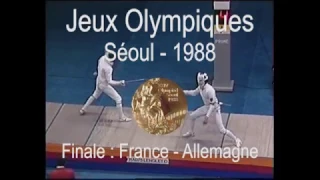 Escrime - Jeux Olympiques SEOUL 1988 - Finale épée homme par équipe :  France Allemagne