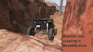 Realistic rock crawling in BeamNG.driving | Part 1 | Steering wheel + shifter