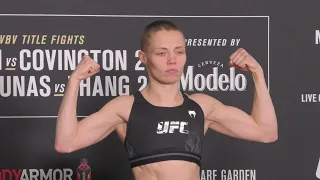 Rose Namajunas weighs in at 115 lbs ahead of UFC 268