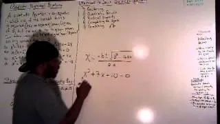 Using Quadratic Formula to solve Quadratic Equations Part 1