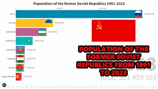 The population of the former Soviet republics from 1991 to 2023