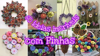 DECORAÇÃO COM PINHAS - 60 ideias incríveis! | Pine cone crafts 🌲